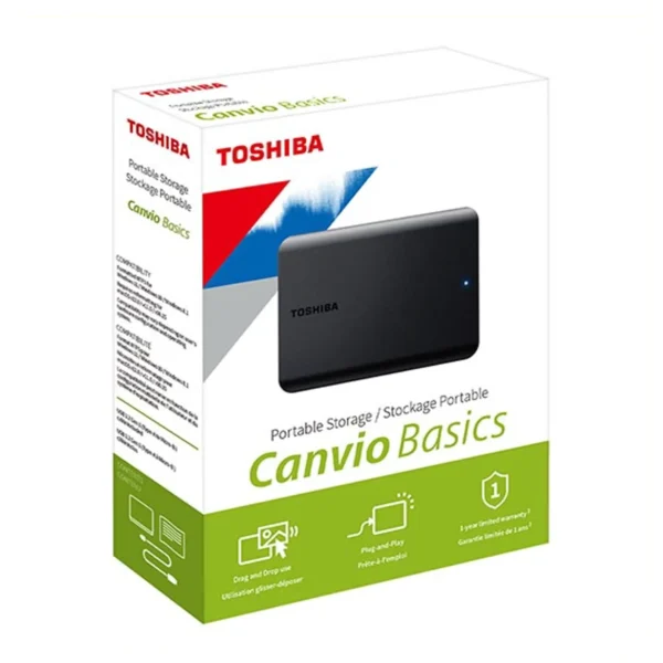 Disco duro Toshiba 4TB Externo Canvio Basics Black A5