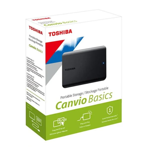 Disco duro externo Toshiba 1TB Canvio Basics Black A5