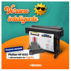 PROMOCIÓN Plotter HP DesignJet T650 36-IN Printer + Alimentador Automático de Hojas de regalo
