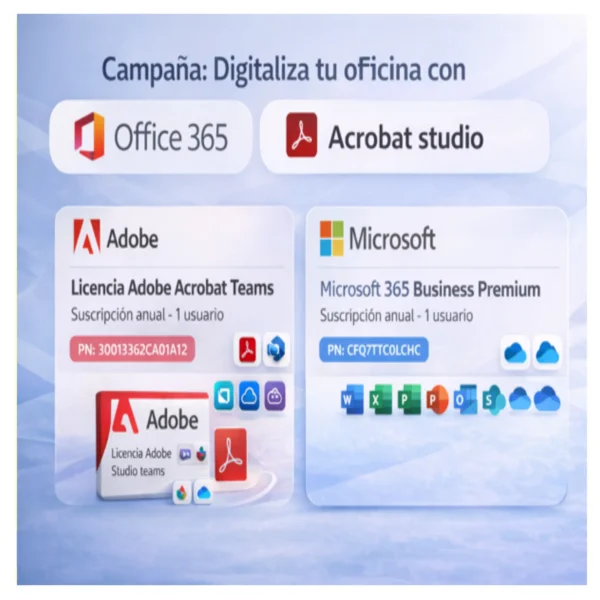 PACK PROMOCIONAL – Licencia Adobe Studio y Microsoft 365 Business Premium