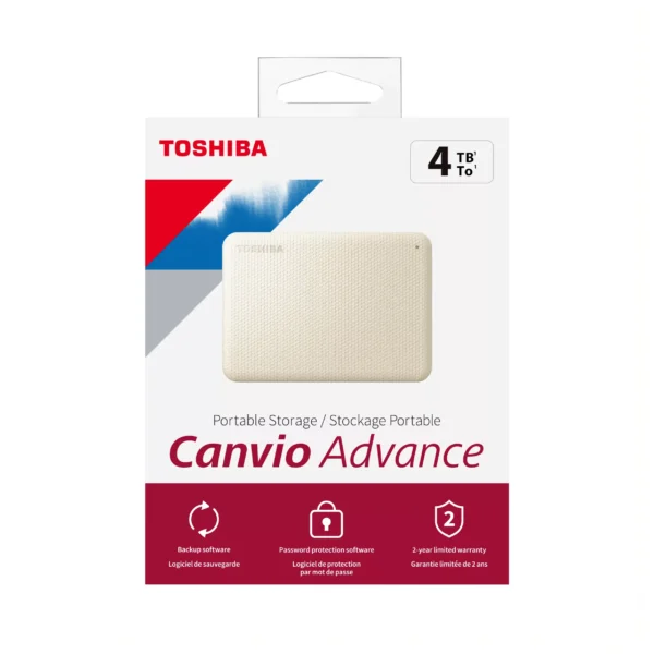 Disco Duro Toshiba 4TB Canvio Advance Externo Blanco